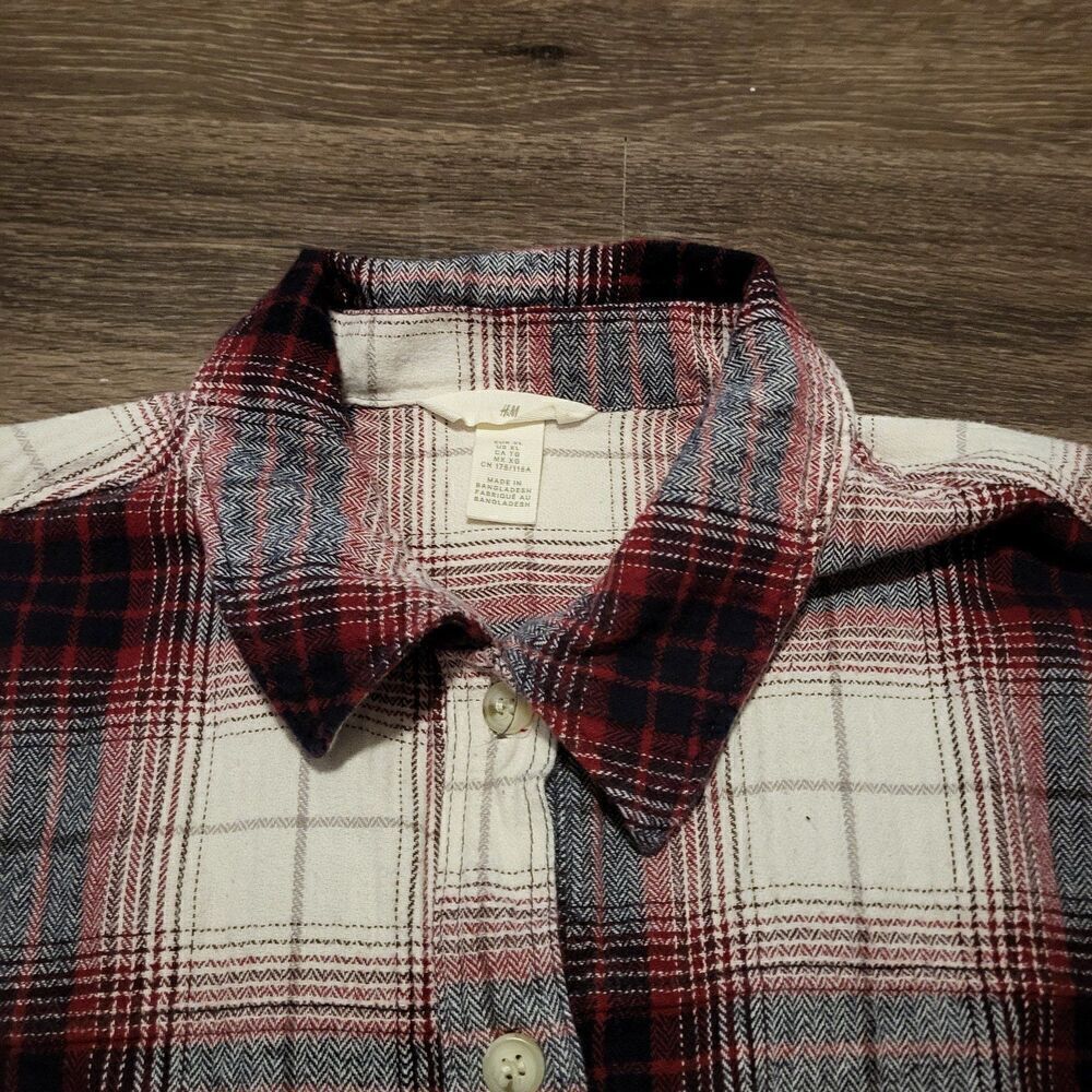 H&M Oversized Flannel Shirt Jacket with Side Pockets Womens XL - Picture 5 of 9